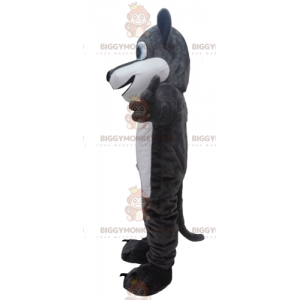 Kostium maskotka szaro-biały olbrzymi wilk BIGGYMONKEY™ -