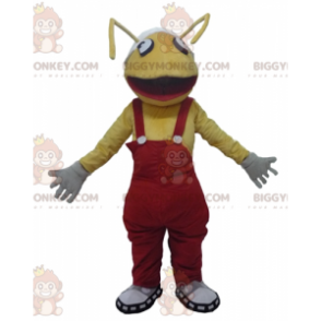 BIGGYMONKEY™ mascottekostuum gele mieren met rode overall -