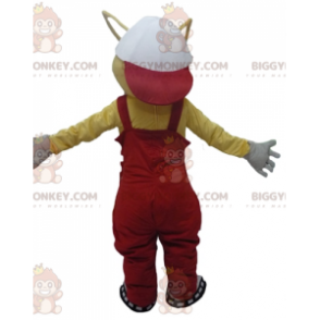 BIGGYMONKEY™ Maskotdräkt Gula myror med röd overall -