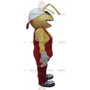 BIGGYMONKEY™ mascottekostuum gele mieren met rode overall -
