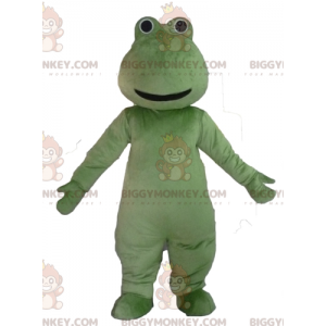 Sehr lächelnder grüner Frosch BIGGYMONKEY™ Maskottchen-Kostüm -