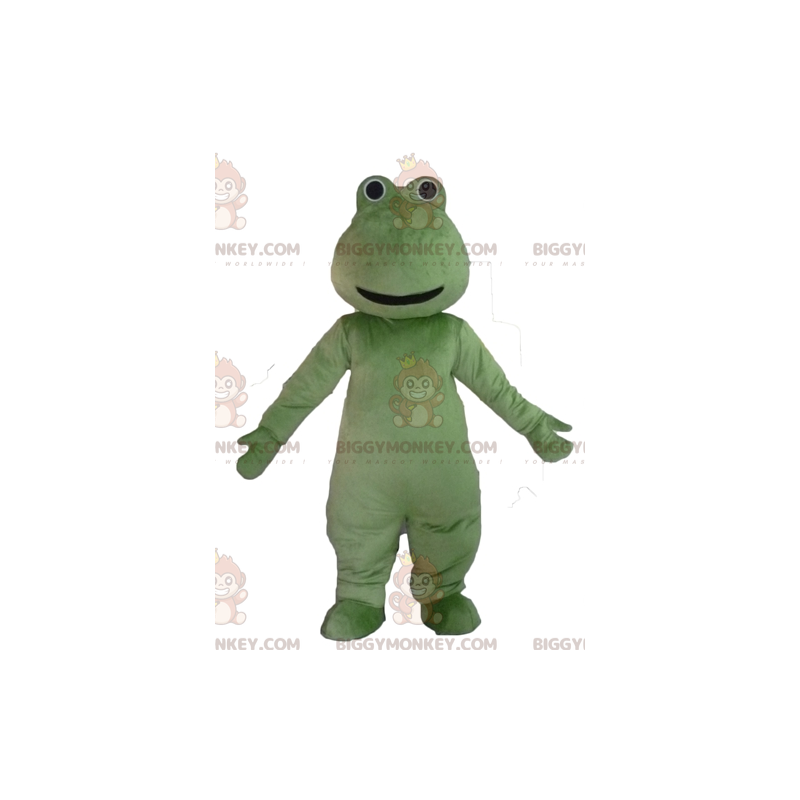 Very Smiling Green Frog BIGGYMONKEY™ Mascot Costume -