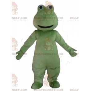 Στολή μασκότ με πολύ χαμογελαστό πράσινο βάτραχο BIGGYMONKEY™ -