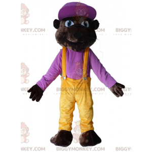 BIGGYMONKEY™ Costume da mascotte da orso tigre marrone scuro in