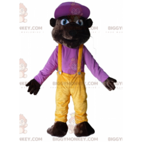 BIGGYMONKEY™ Disfraz de mascota de oso tigre marrón oscuro con