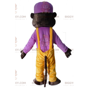 Traje de mascote de urso tigre marrom escuro BIGGYMONKEY™ com