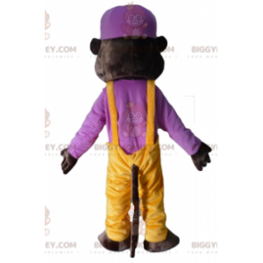 Traje de mascote de urso tigre marrom escuro BIGGYMONKEY™ com