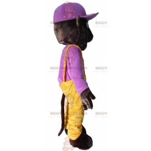 Costume de mascotte BIGGYMONKEY™ de tigre marron foncé d'ours