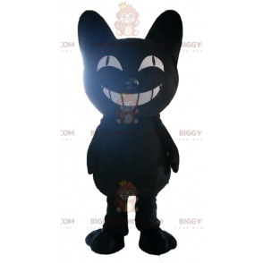 Στολή μασκότ BIGGYMONKEY™ με πολύ χαμογελαστή χοντρή μαύρη γάτα