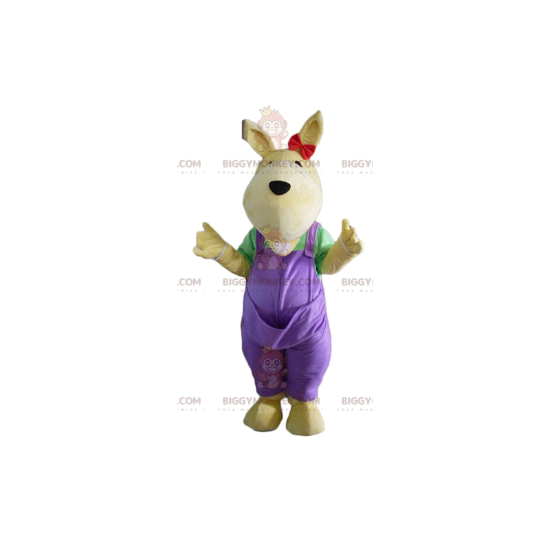 Costume de mascotte BIGGYMONKEY™ de kangourou jaune avec une