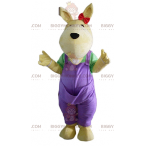 BIGGYMONKEY™ Mascot Costume Yellow Kangaroo With Purple