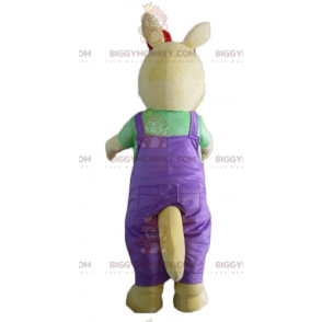 BIGGYMONKEY™ Costume da mascotte Canguro giallo con tuta viola