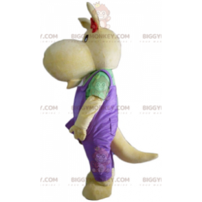 BIGGYMONKEY™ Mascot Costume Yellow Kangaroo With Purple