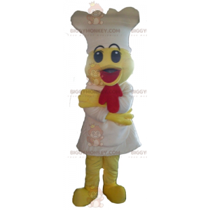 Yellow Chick BIGGYMONKEY™ Mascot Costume with Apron and White