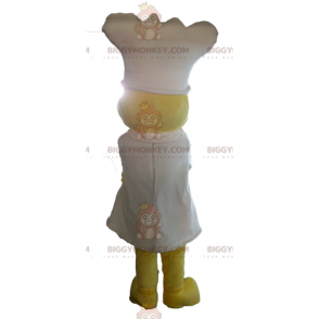 Yellow Chick BIGGYMONKEY™ Mascot Costume with Apron and White