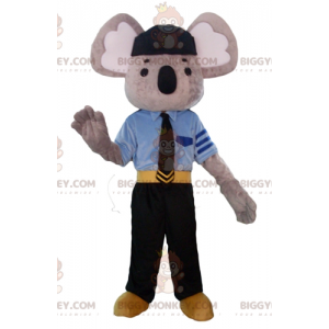 Costume de mascotte BIGGYMONKEY™ de koala gris et blanc habillé