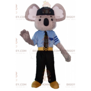 BIGGYMONKEY™ mascot costume of gray and white koala dressed in