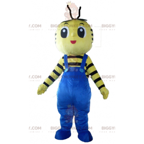 Gelbes und schwarzes Bienen-BIGGYMONKEY™-Maskottchen-Kostüm mit