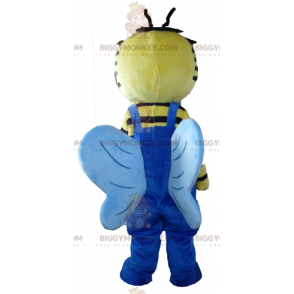 Costume da mascotte BIGGYMONKEY™ ape gialla e nera con tuta blu