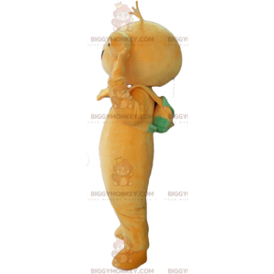 Fantasia de mascote BIGGYMONKEY™ de rã criatura laranja muito