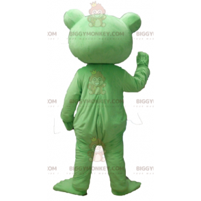 Costume mascotte BIGGYMONKEY™ rana verde molto sorridente -