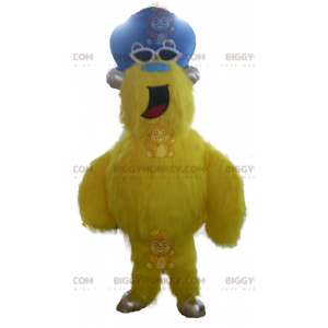 All Furry Yellow Monster BIGGYMONKEY™ Mascot Costume With Hat –