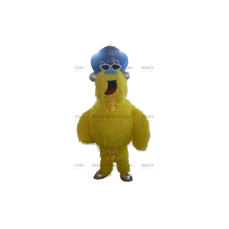 Costume da mascotte BIGGYMONKEY™ mostro giallo peloso con