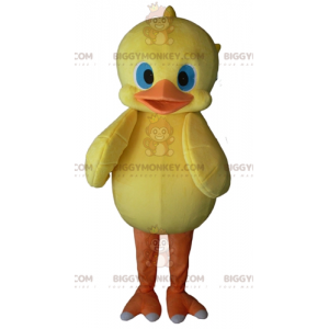 Costume de mascotte BIGGYMONKEY™ de poussin jaune et orange aux