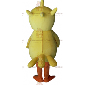 Costume de mascotte BIGGYMONKEY™ de poussin jaune et orange aux