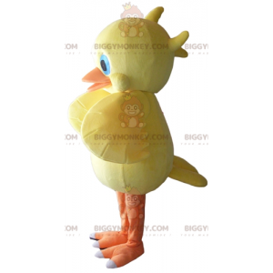 Blå ögon Gul Orange Chick BIGGYMONKEY™ maskotdräkt -