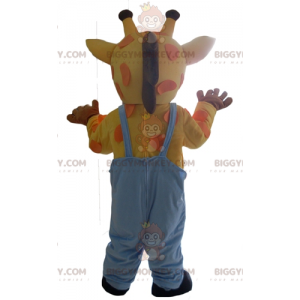 BIGGYMONKEY™ Maskottchen-Kostüm, Gelb, Orange, Rosa, Giraffe im