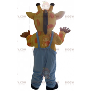 Traje de mascote BIGGYMONKEY™ amarelo laranja rosa girafa de