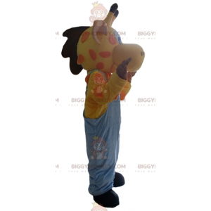 BIGGYMONKEY™ Maskottchen-Kostüm, Gelb, Orange, Rosa, Giraffe im