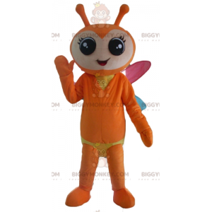Costume de mascotte BIGGYMONKEY™ de papillon orange et jaune