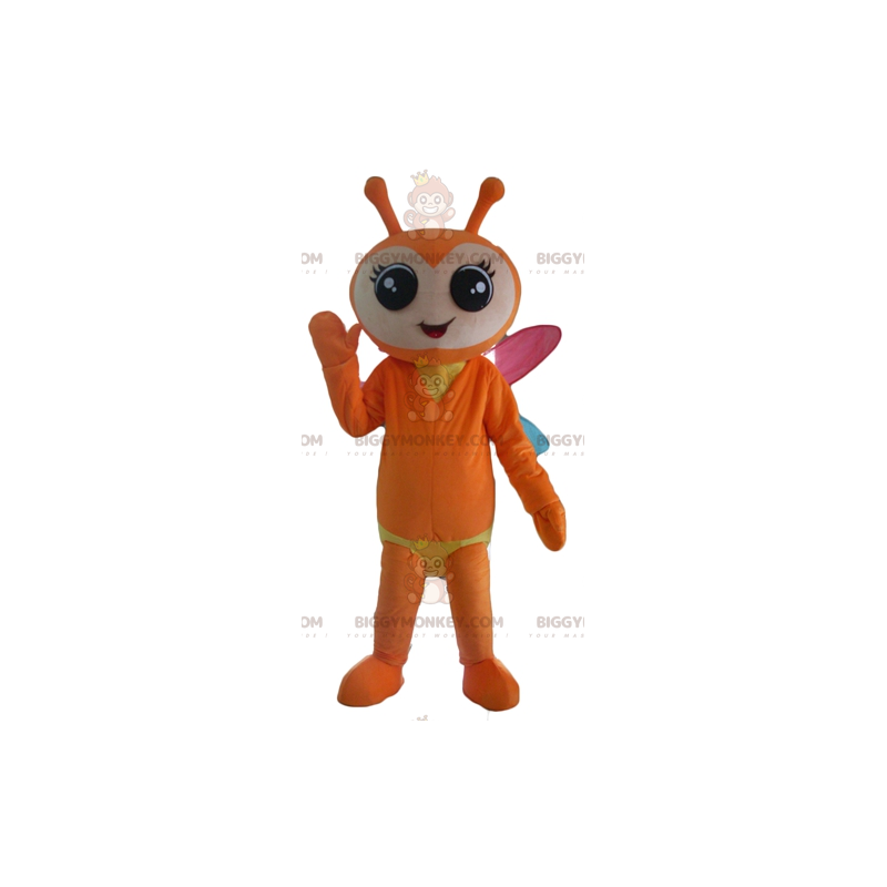 Fantasia de mascote de borboleta laranja e amarela BIGGYMONKEY™