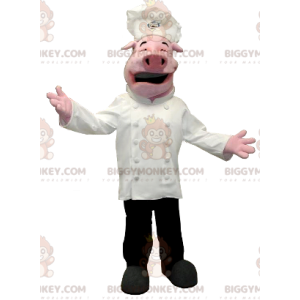 Traje de mascote de porco BIGGYMONKEY™ com roupa de chef –