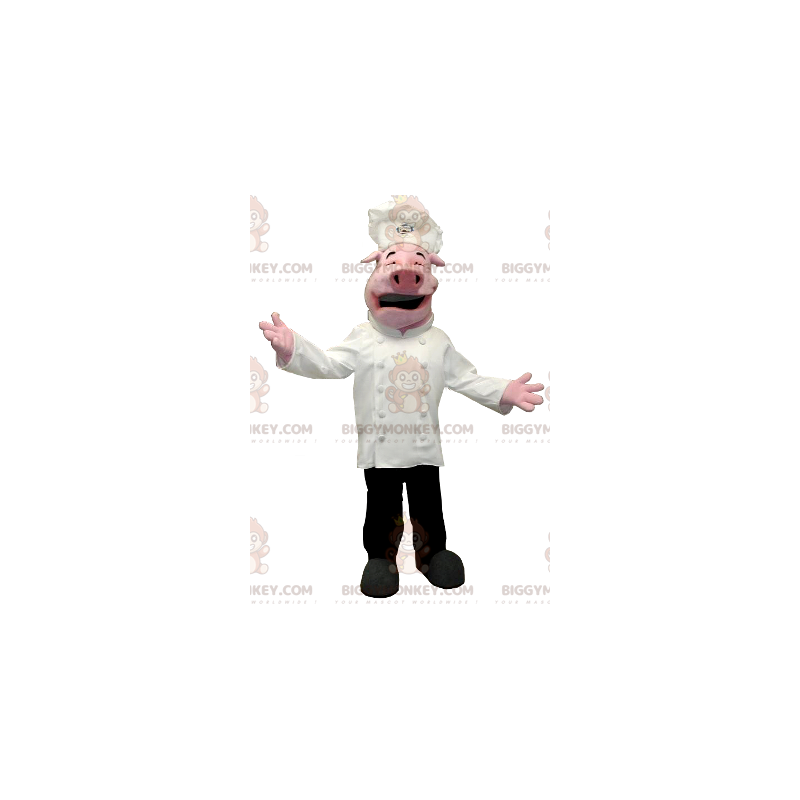 Costume de mascotte BIGGYMONKEY™ de cochon en tenue de chef