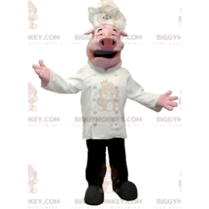 Traje de mascote de porco BIGGYMONKEY™ com roupa de chef –