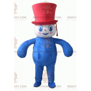 BIGGYMONKEY™ paffuto costume mascotte pupazzo di neve rosso