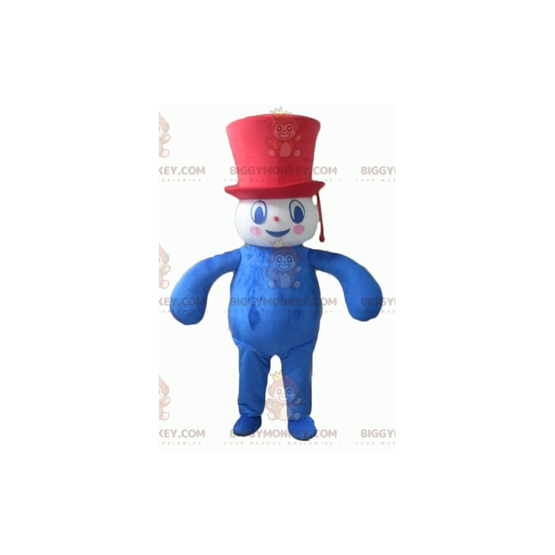 BIGGYMONKEY™ Plump Rot Weiß Blau Schneemann Maskottchen Kostüm