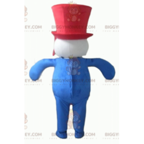 BIGGYMONKEY™ Plump Rot Weiß Blau Schneemann Maskottchen Kostüm