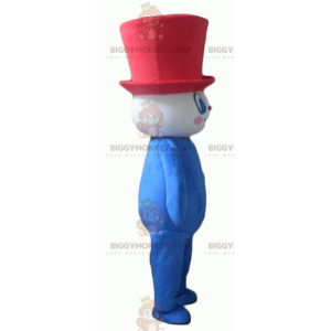 Costume de mascotte BIGGYMONKEY™ de bonhomme bleu blanc rouge