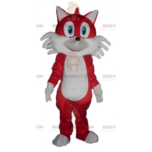 Στολή μασκότ BIGGYMONKEY™ Blue Eyed Red and White Fox -