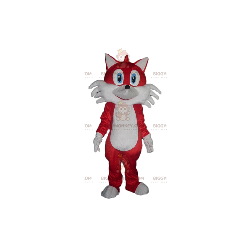 Biggymonkey Blue Eyed Red and White Fox Mascot Costume