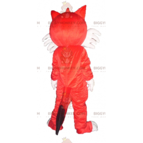 BIGGYMONKEY™ Blauäugiges rot-weißes Fuchs-Maskottchen-Kostüm -