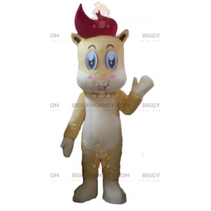 BIGGYMONKEY™ Little Horse Geel Wit Rood Veulen Mascotte Kostuum