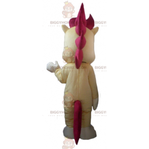 BIGGYMONKEY™ Costume da mascotte puledro giallo bianco rosso -