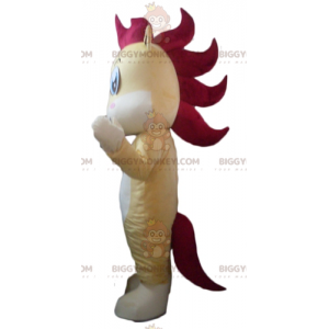 BIGGYMONKEY™ Little Horse Yellow White Red Foal Mascot Costume