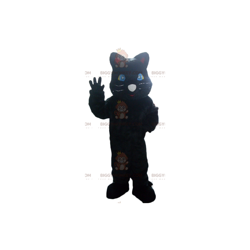 Costume mascotte gigante pantera nera gatto nero BIGGYMONKEY™ -