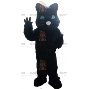 Costume mascotte gigante pantera nera gatto nero BIGGYMONKEY™ -